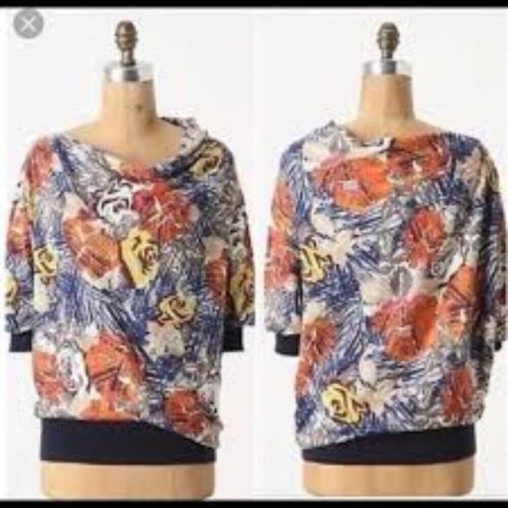 Anthropologie Sparrow Autumn Leaves Dolman Sweater Size Small
